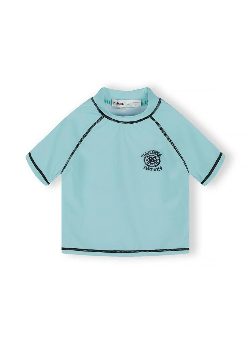 مينوتي Boys seamless rash vest turquoise and black ombre